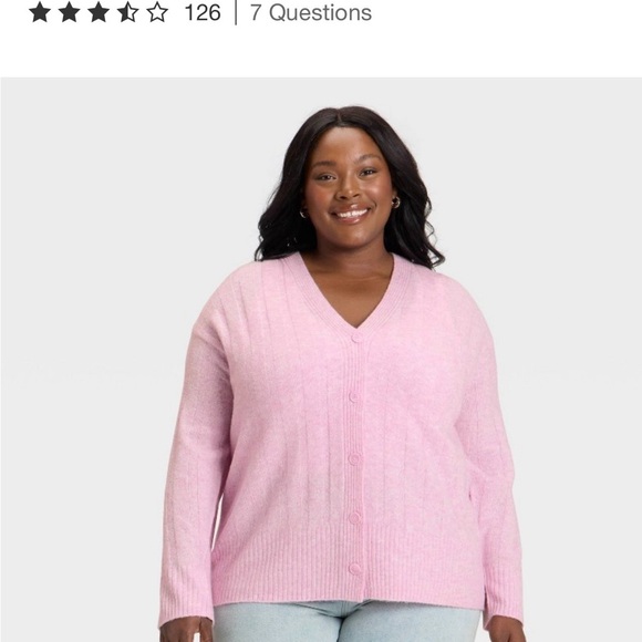 Universal Thread Sweaters - Universal Thread Light Pink V-Neck Cardigan
